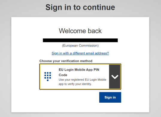 Sign in with Pin code