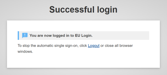 Successful login
