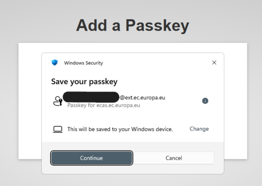 Select passkey