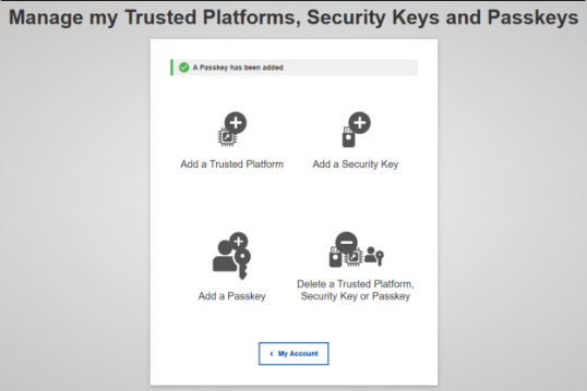 Passkey added