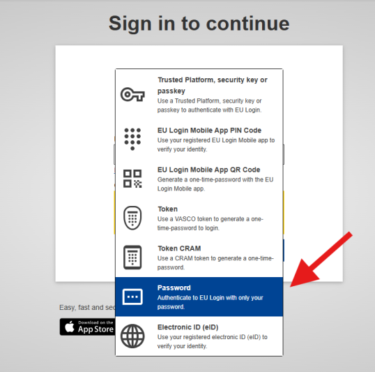 Choose password