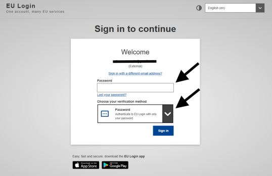 Confirm the choice of password
