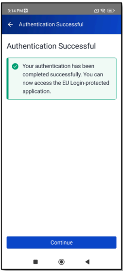 Authentication successful