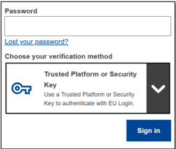 Select TPM or Security Key