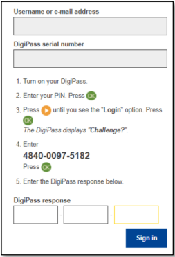 DigiPass response