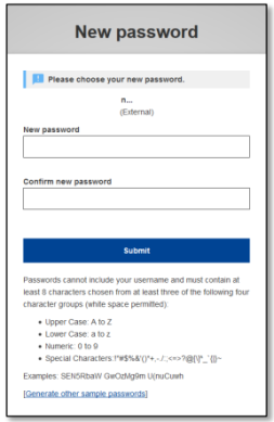 Password configuration