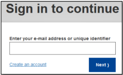 Sign in with EU Login account