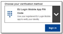 Verification with Pin code