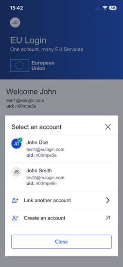 Log in with desired account