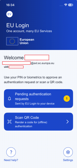 Pending authentication