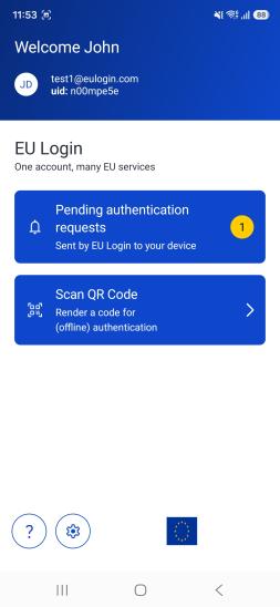 Pending authentication