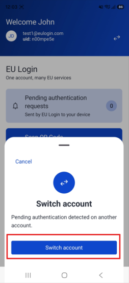 Switch account