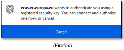 Sign in with a Trusted Platform or Security Key - EU Login Portal