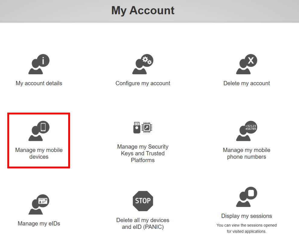 EU Login - My Account - Manage my mobile devices