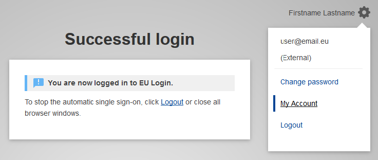 EU Login - My Account