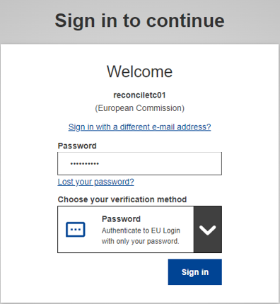 EU Login - Sign in to continue