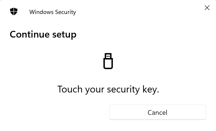 Windows - Touch your security key