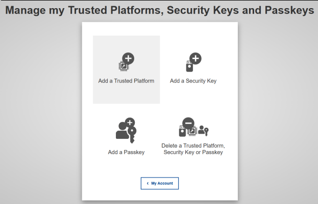 EU Login - Add Trusted Platforms and security keys